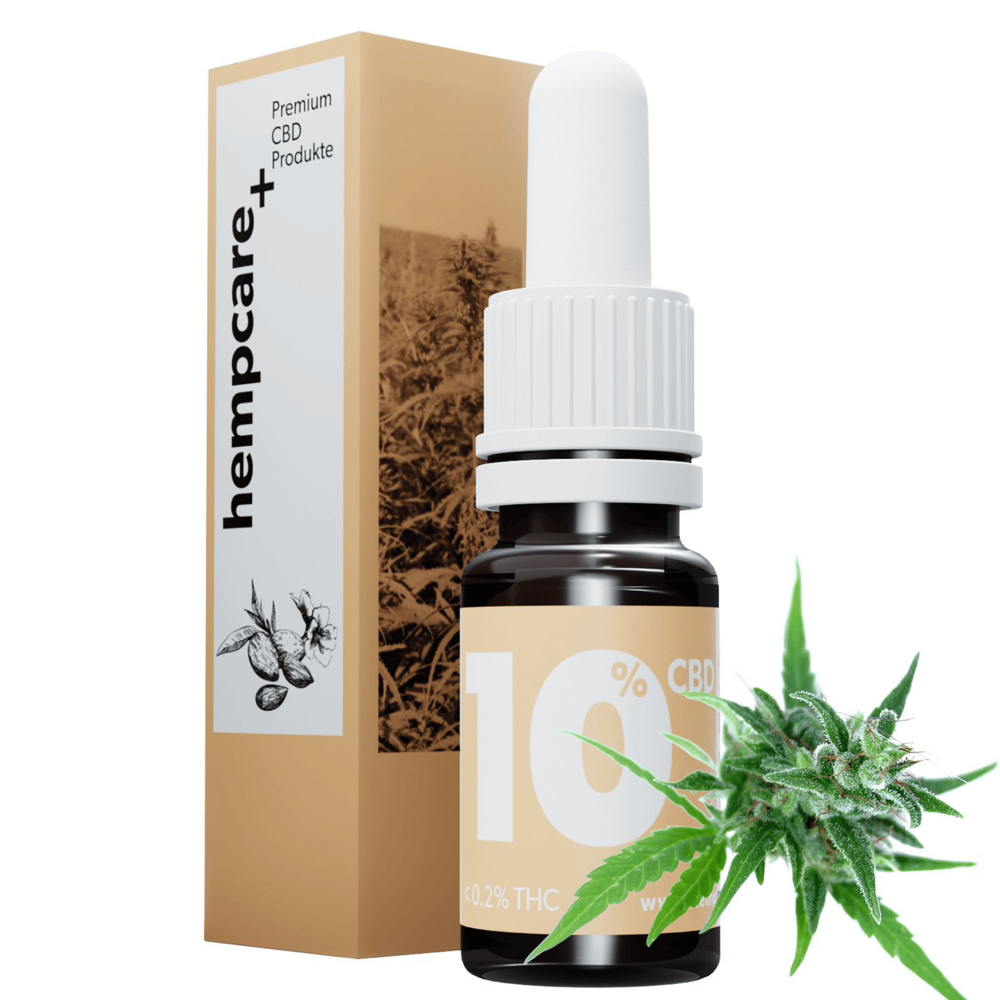 Hempcare Bio-Hanf Vollspektrum Hanfextrakt 10% Mandelöl - THC frei