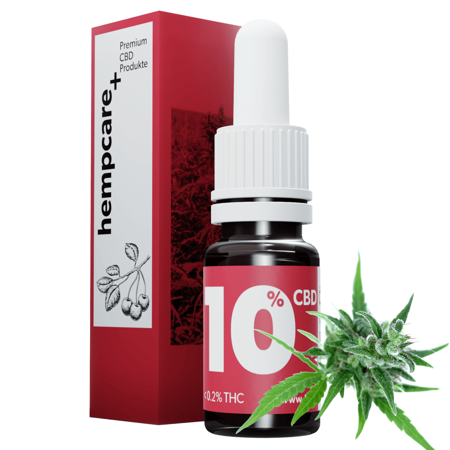 Hempcare Bio-Hanf Vollspektrum Hanfextrakt 10% Kirschkernöl - THC frei